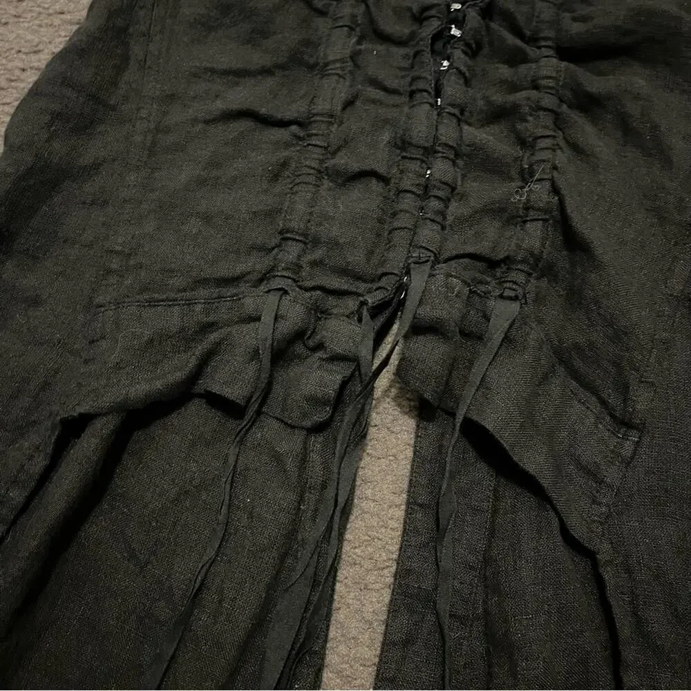 Industrial Euro Linen Hook & Eye Long Flowy Top - Picture 6 of 9